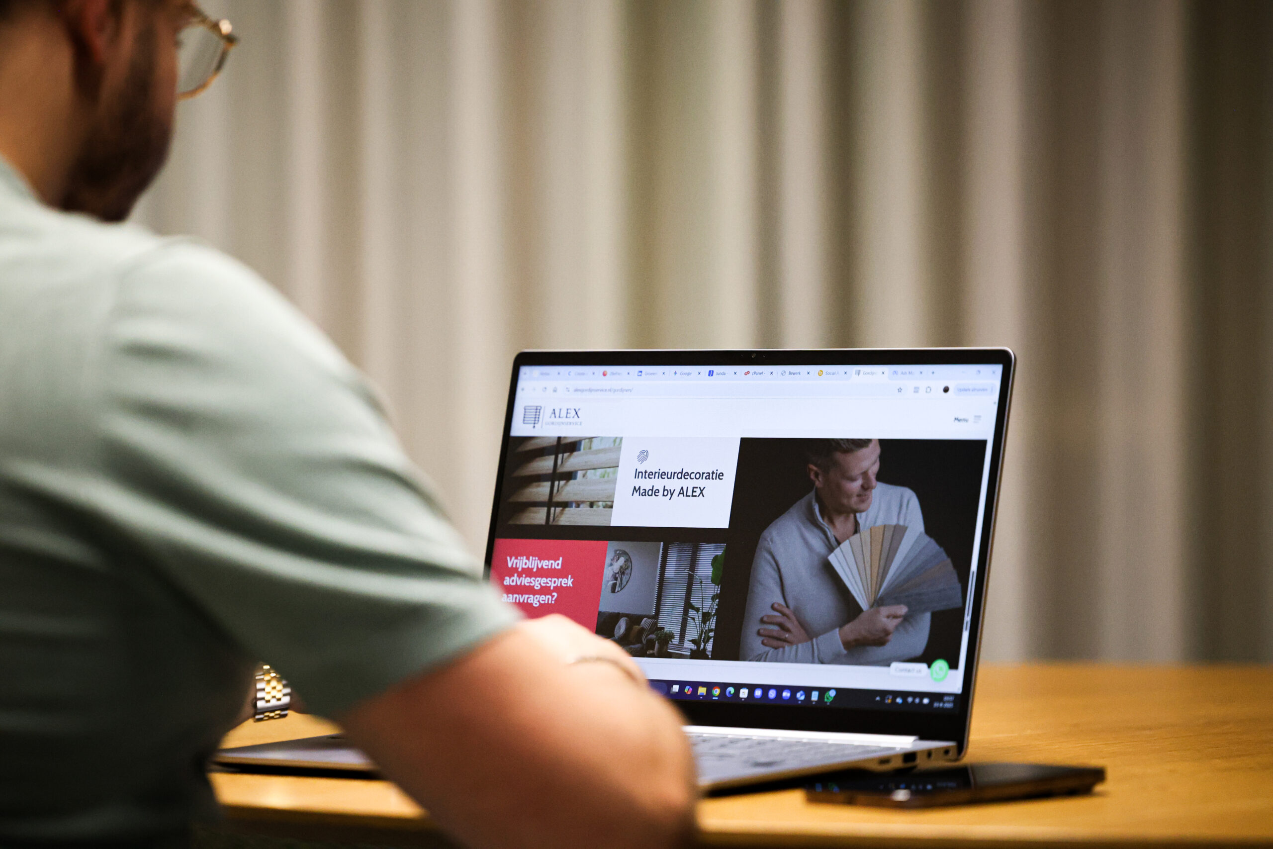 WordPress website, Helmond, alex gordijnservice